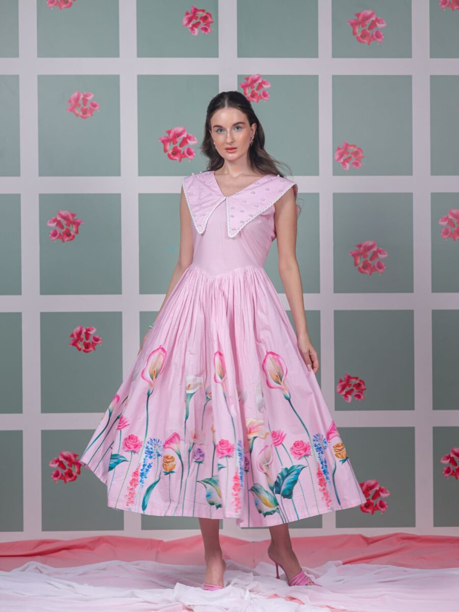 Elira Peter Pant Collar Flared Dress