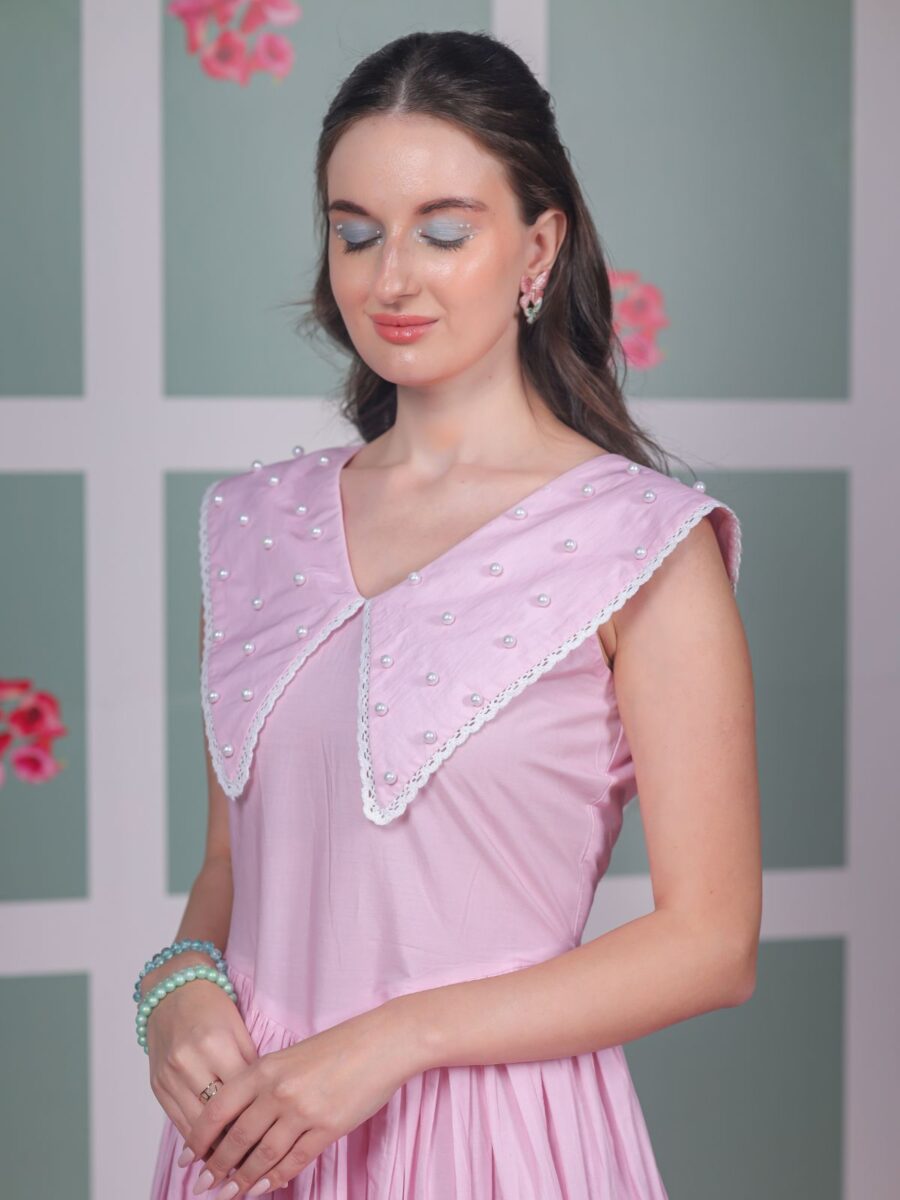 Elira Peter Pant Collar Flared Dress - Image 2