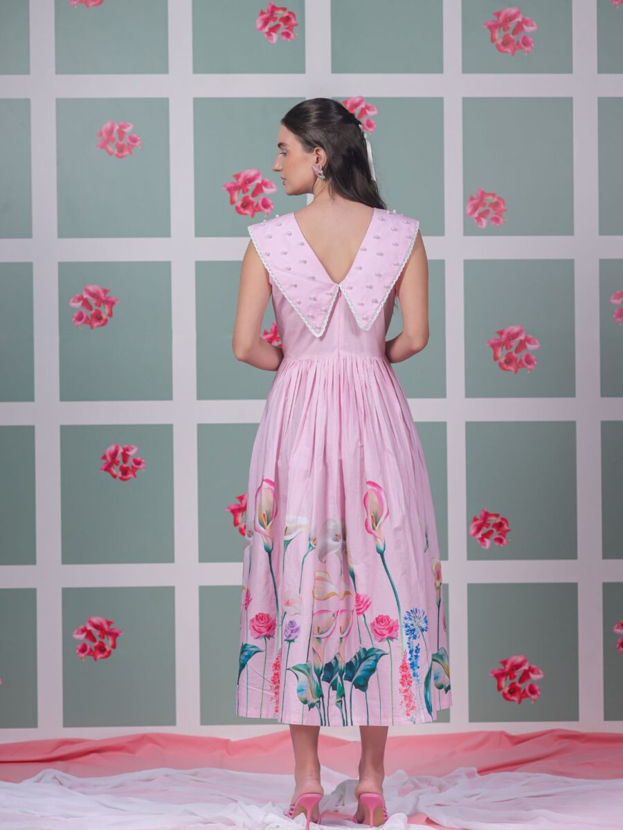 Elira Peter Pant Collar Flared Dress - Image 4