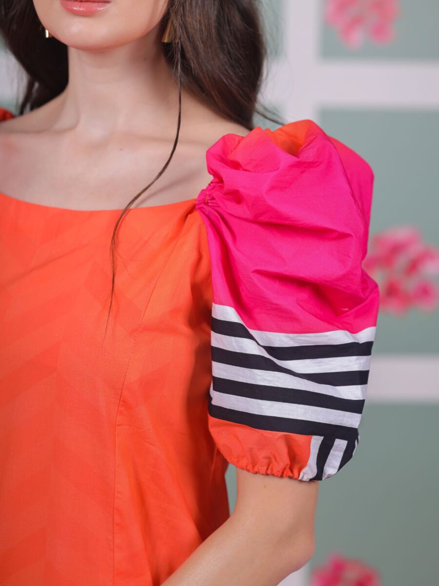 Orange Pixie Puff Sleeves - Image 2