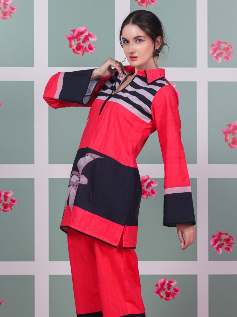Dizzy Red & Black Kurta Pant - Image 3