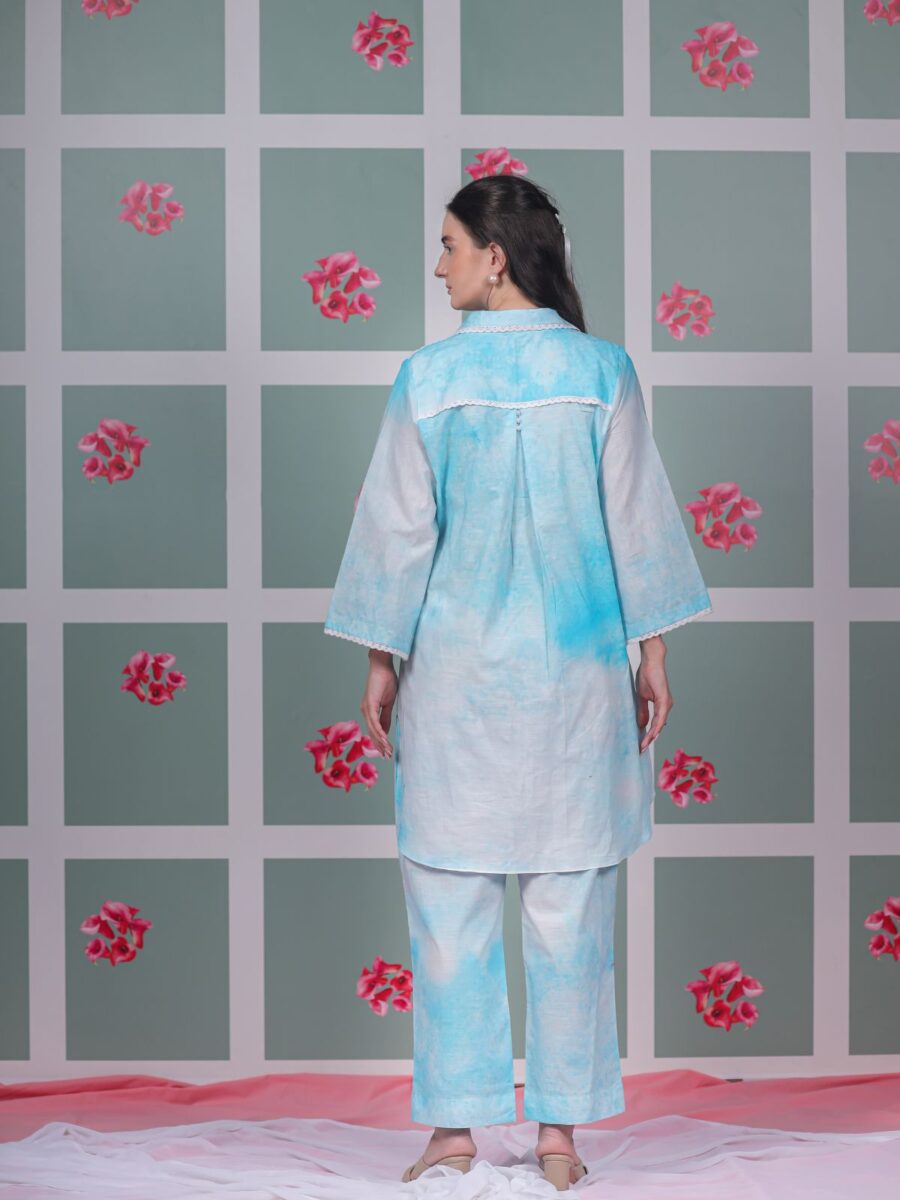 Navona Blue Tulip Print Kurta Pant - Image 3